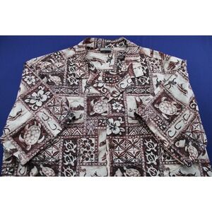 Royal Creations Hawaiian Shirt Flowers Boats Turtles Red‎ Size XXL